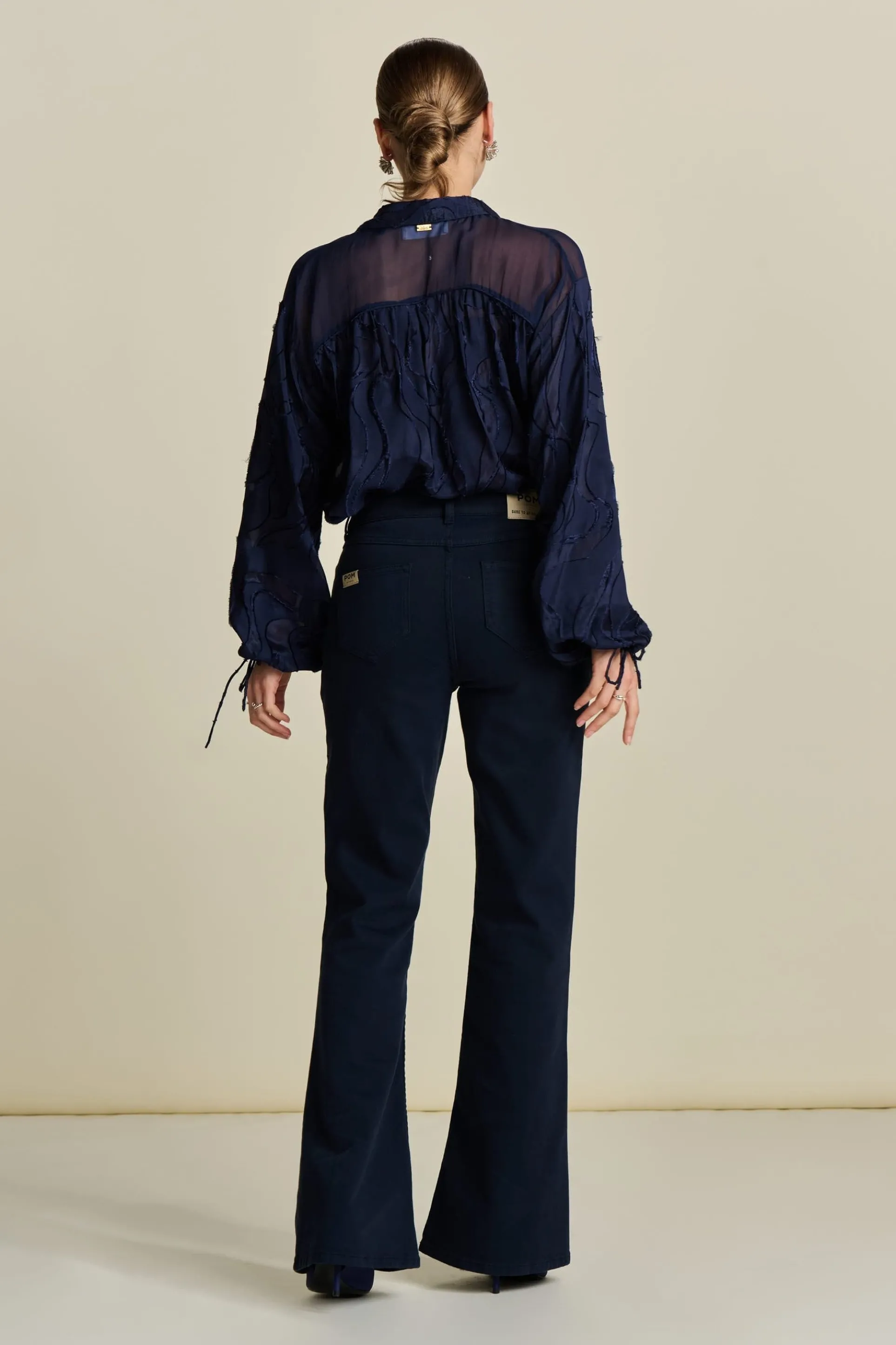 JEANS KATE Flare Washed Midnight Blue