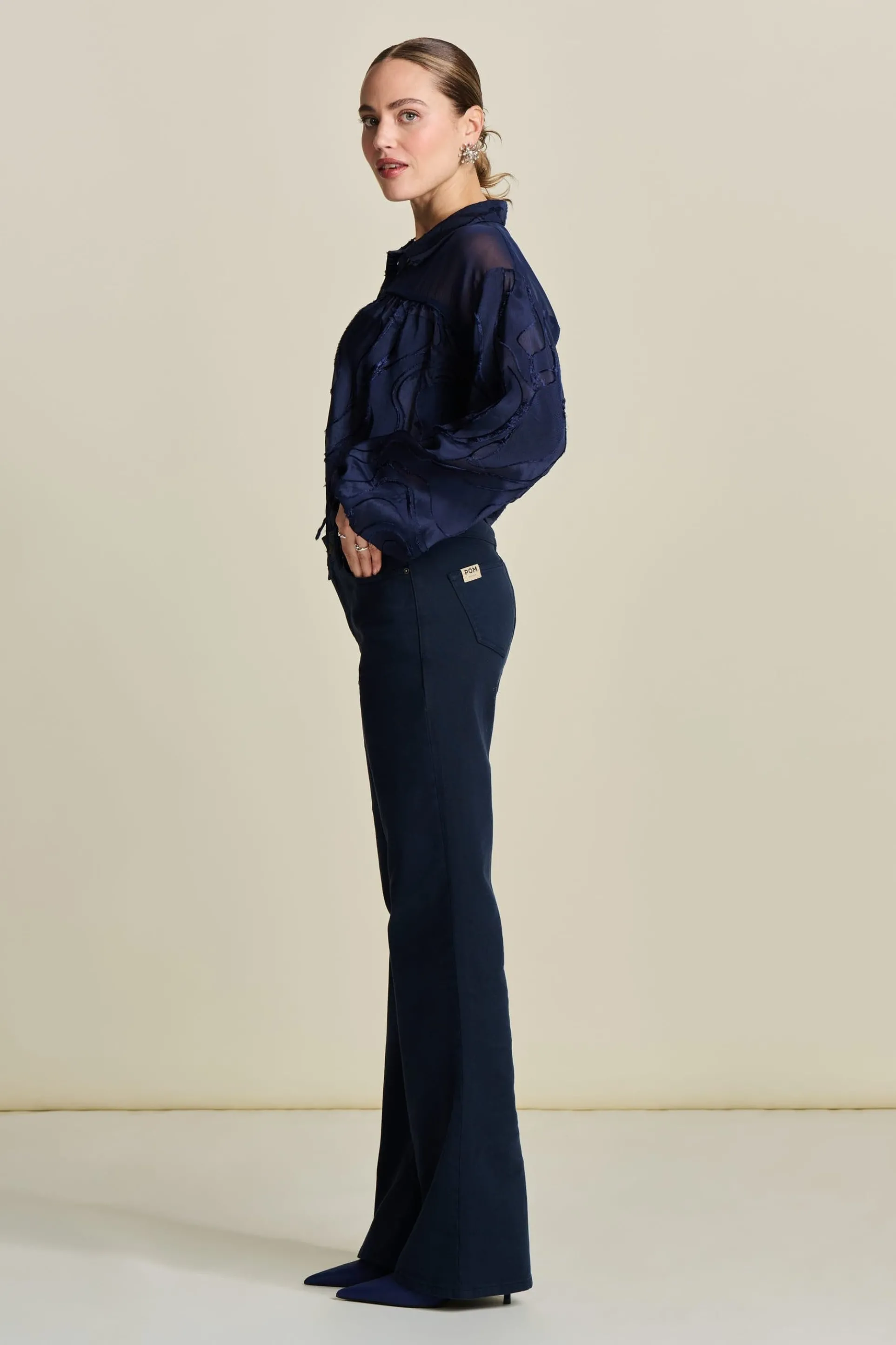 JEANS KATE Flare Washed Midnight Blue