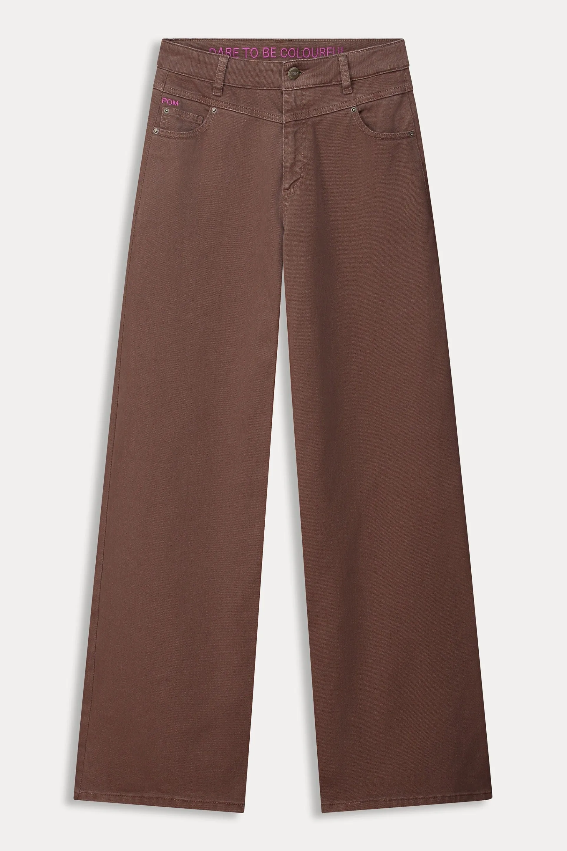 JEANS Wide Leg Washed Brown